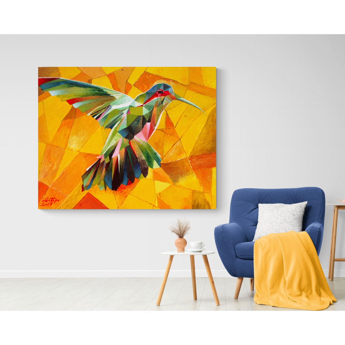 TAYRONA STORE - Cuadro En Lienzo Para La Sala Colibri 065 100x80cm