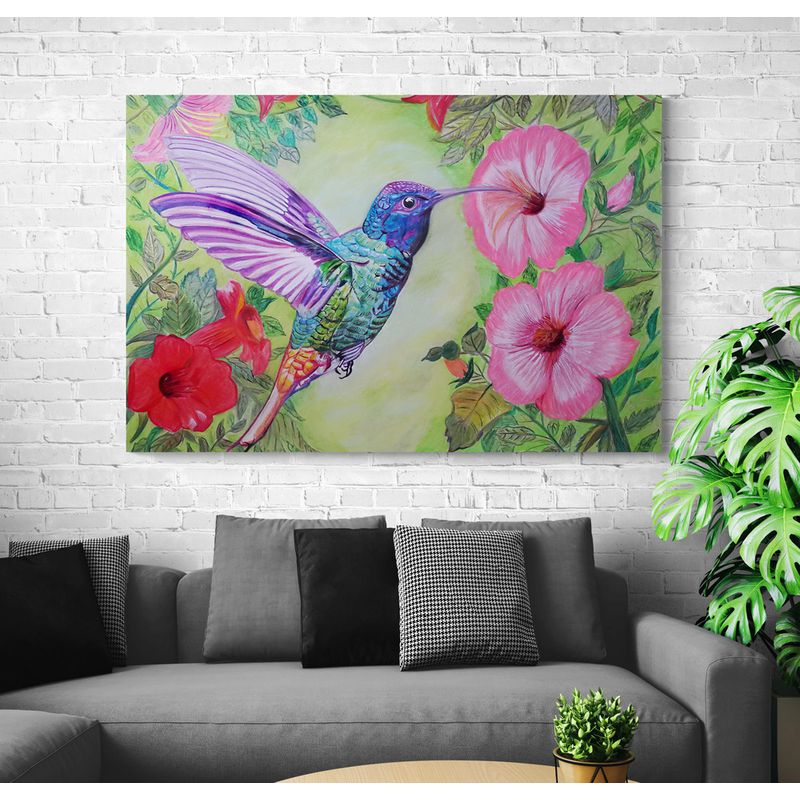 TAYRONA STORE - Cuadro En Lienzo Para La Sala Colibri 068 70x50cm