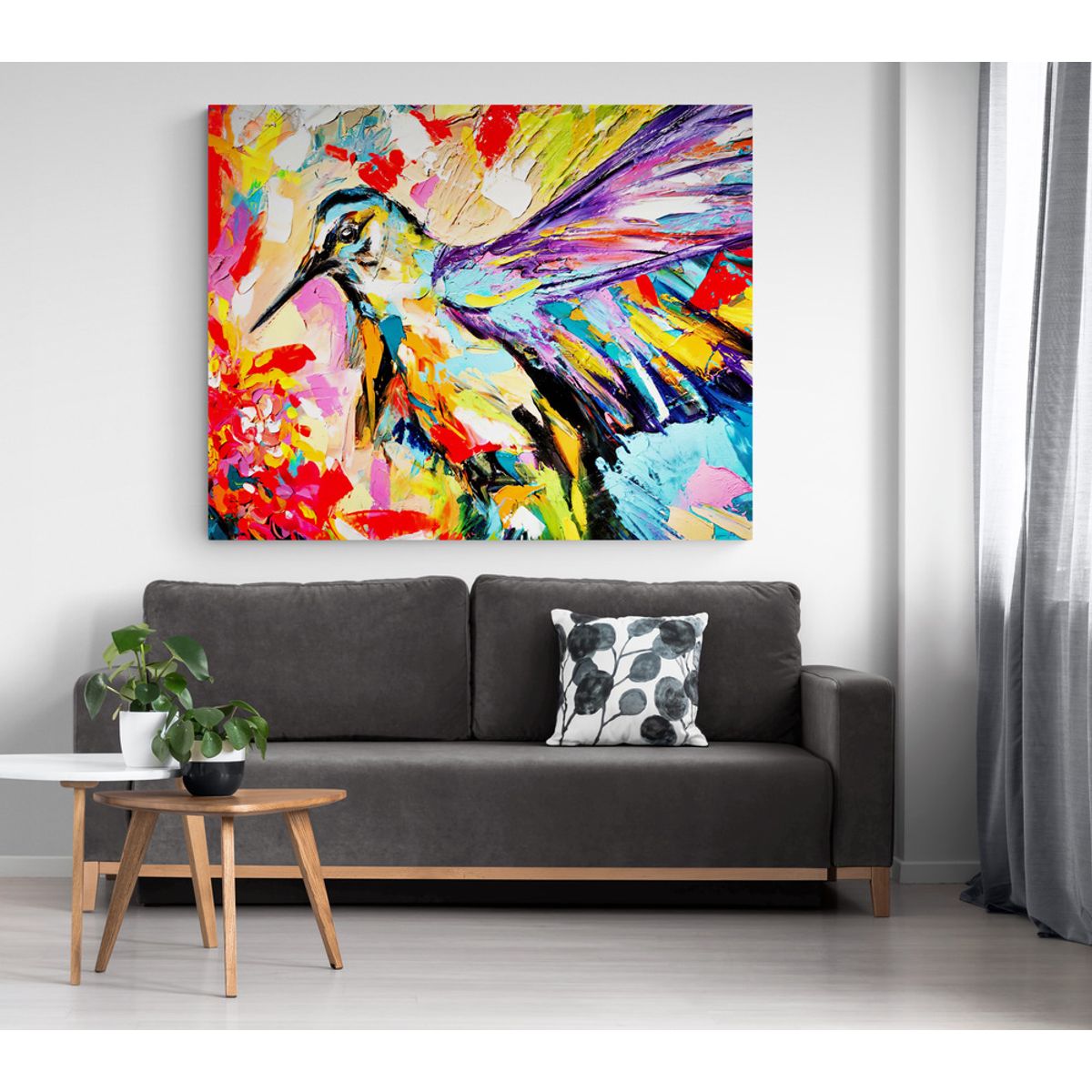 TAYRONA STORE - Cuadro En Lienzo Para La Sala Colibri 072 75x60cm