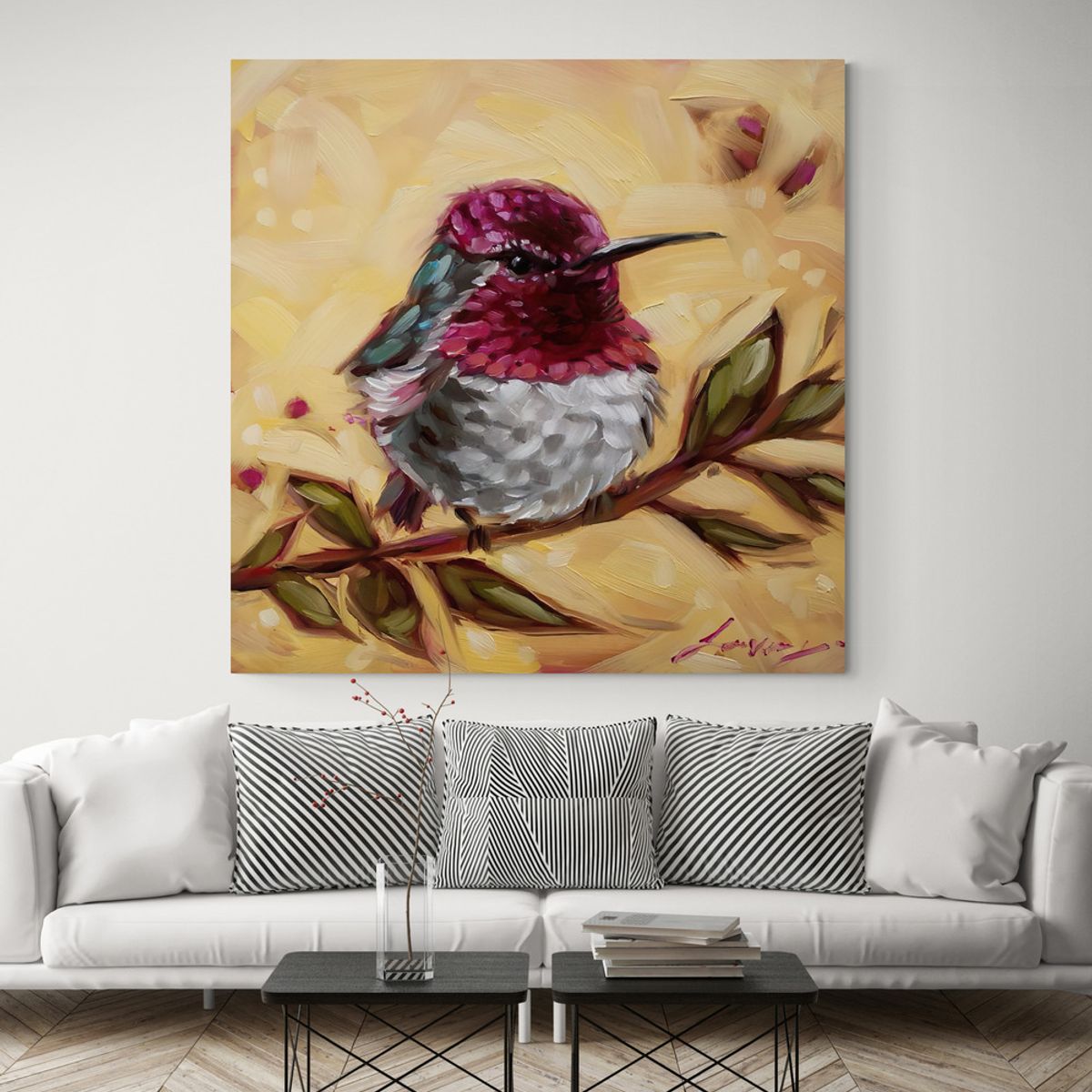TAYRONA STORE - Cuadro En Lienzo Para La Sala Colibri 081 60x60cm