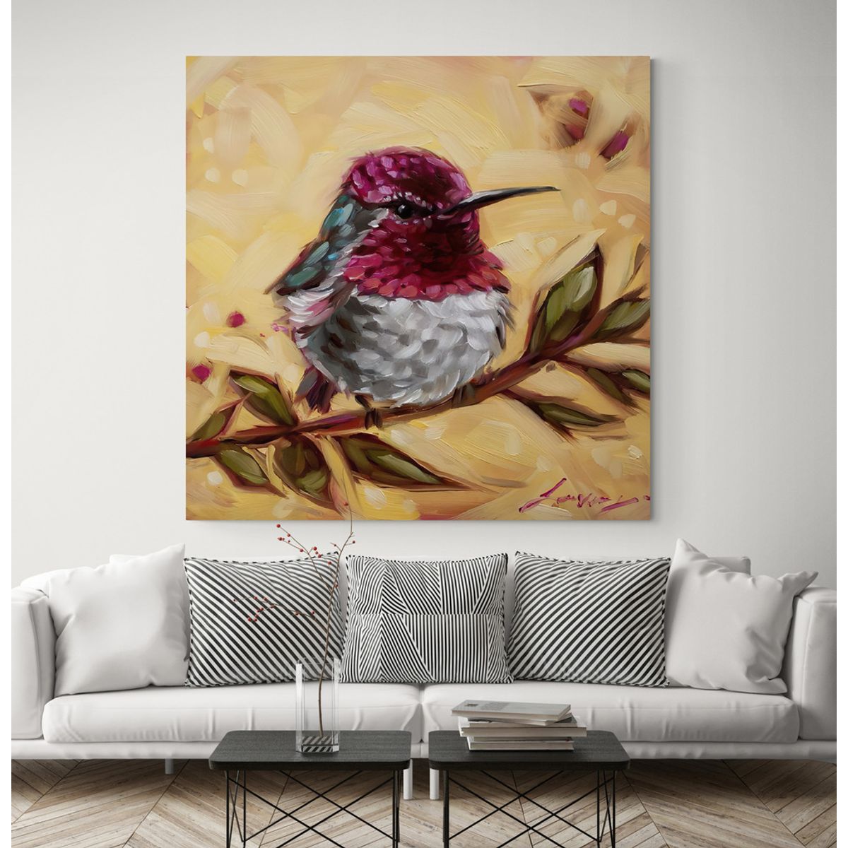 TAYRONA STORE - Cuadro En Lienzo Para La Sala Colibri 081 60x60cm