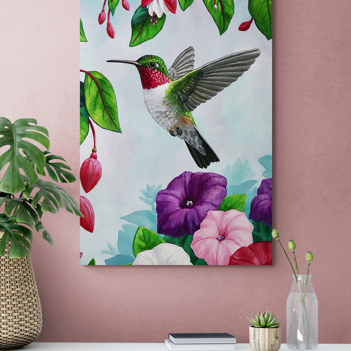 TAYRONA STORE - Cuadro En Lienzo Para La Sala Colibri 087 100x150cm