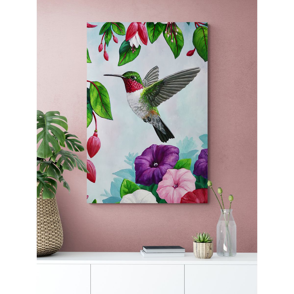 TAYRONA STORE - Cuadro En Lienzo Para La Sala Colibri 087 100x150cm