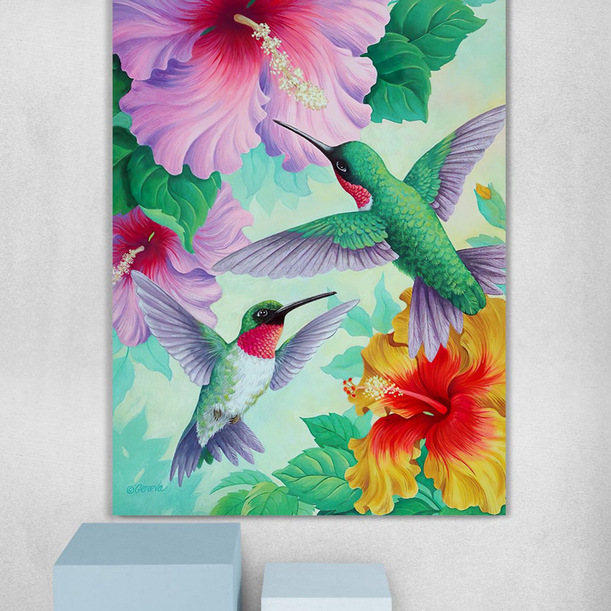 TAYRONA STORE - Cuadro En Lienzo Para La Sala Colibri 094 80x120cm
