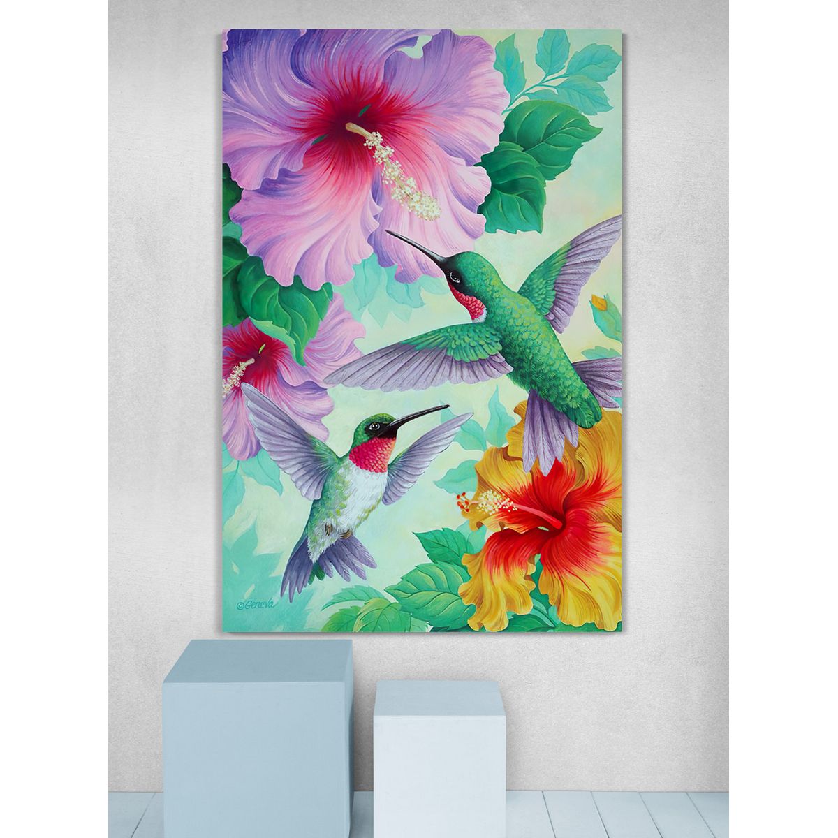 TAYRONA STORE - Cuadro En Lienzo Para La Sala Colibri 094 80x120cm