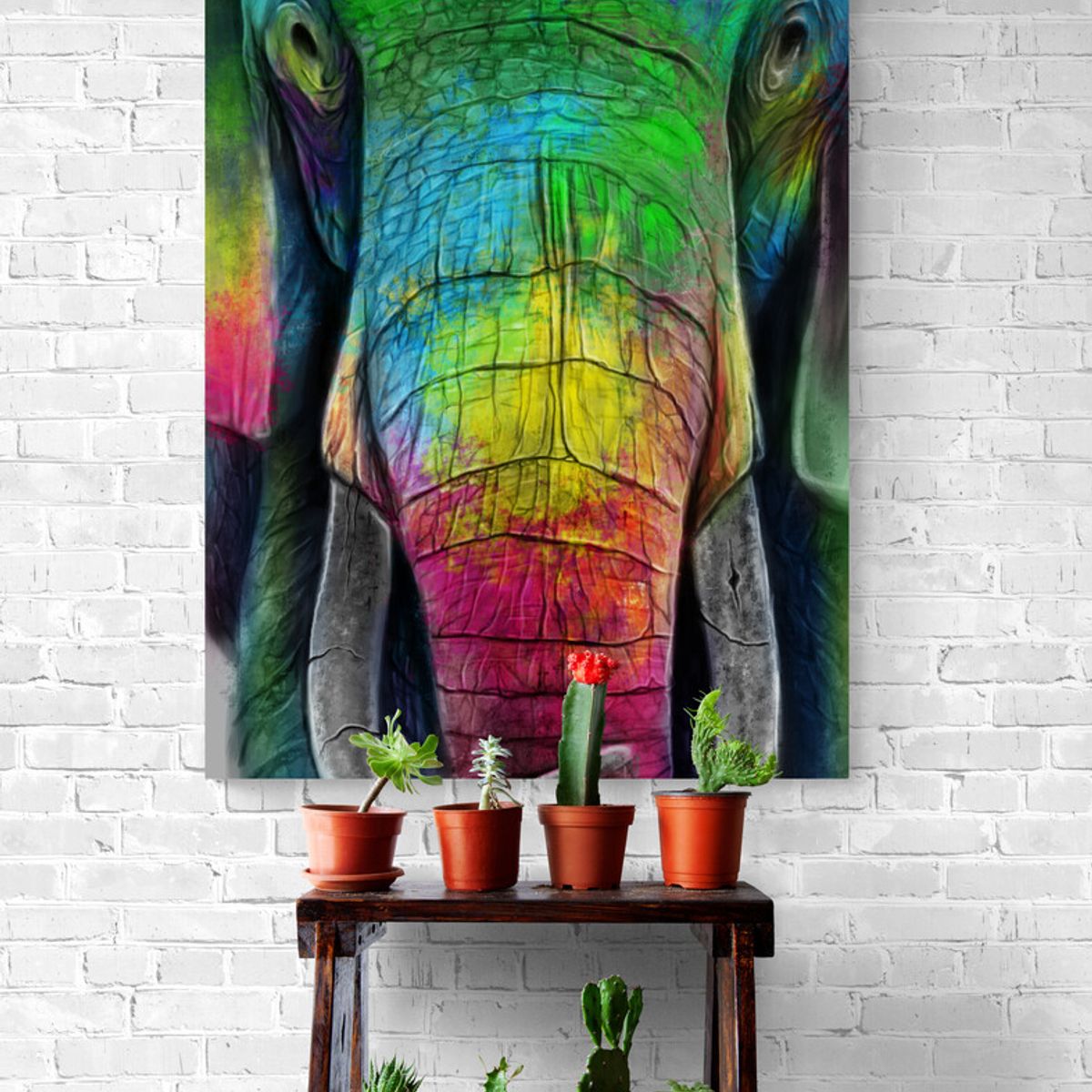 TAYRONA STORE - Cuadro En Lienzo Para La Sala Elefante 033 100x135cm