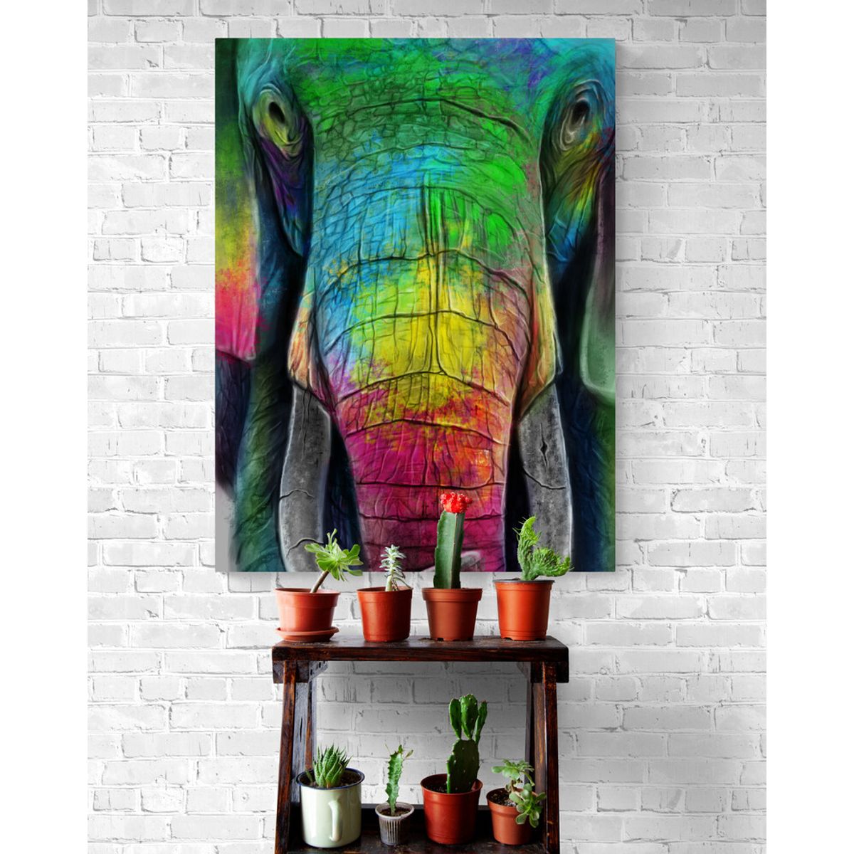 TAYRONA STORE - Cuadro En Lienzo Para La Sala Elefante 033 100x135cm