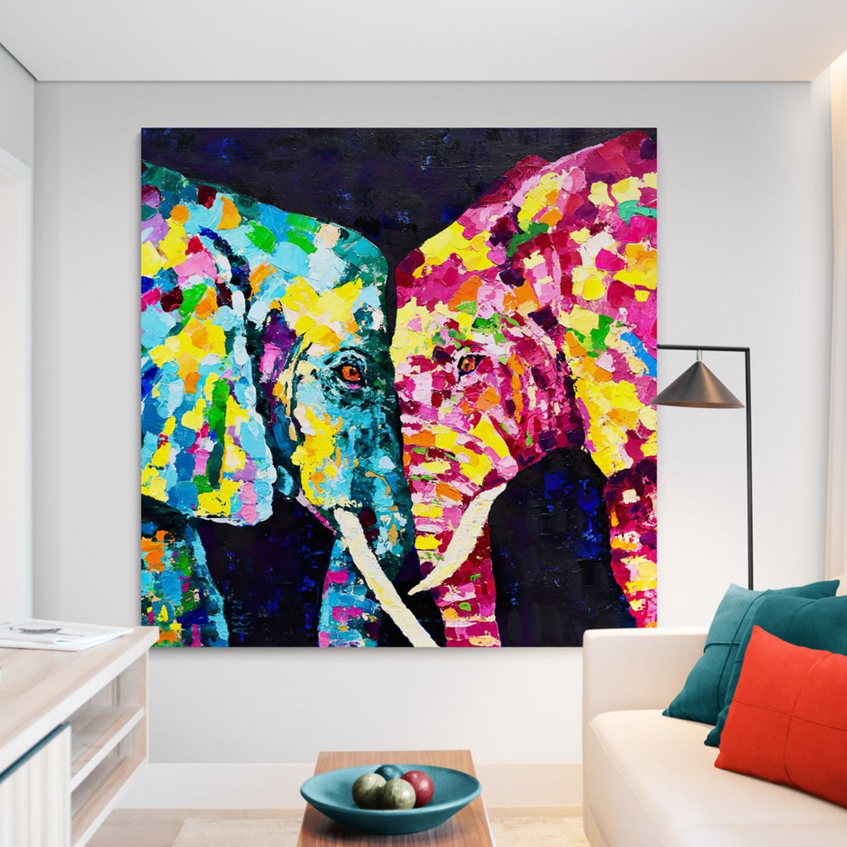 TAYRONA STORE - Cuadro En Lienzo Para La Sala Elefante 113 50x50cm