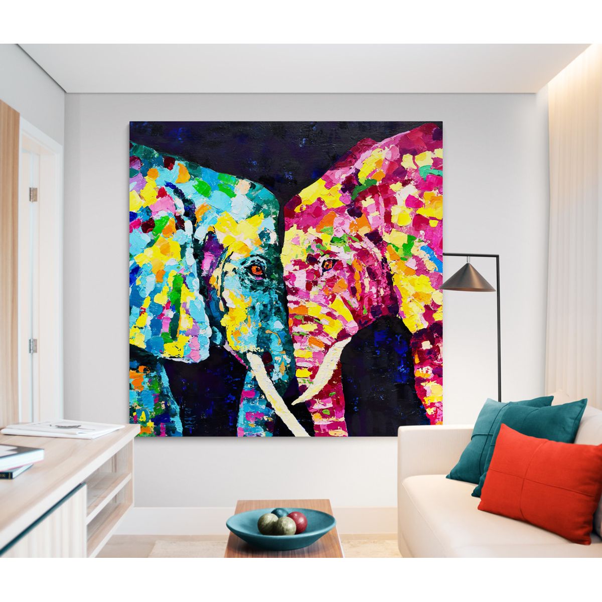 TAYRONA STORE - Cuadro En Lienzo Para La Sala Elefante 113 60x60cm