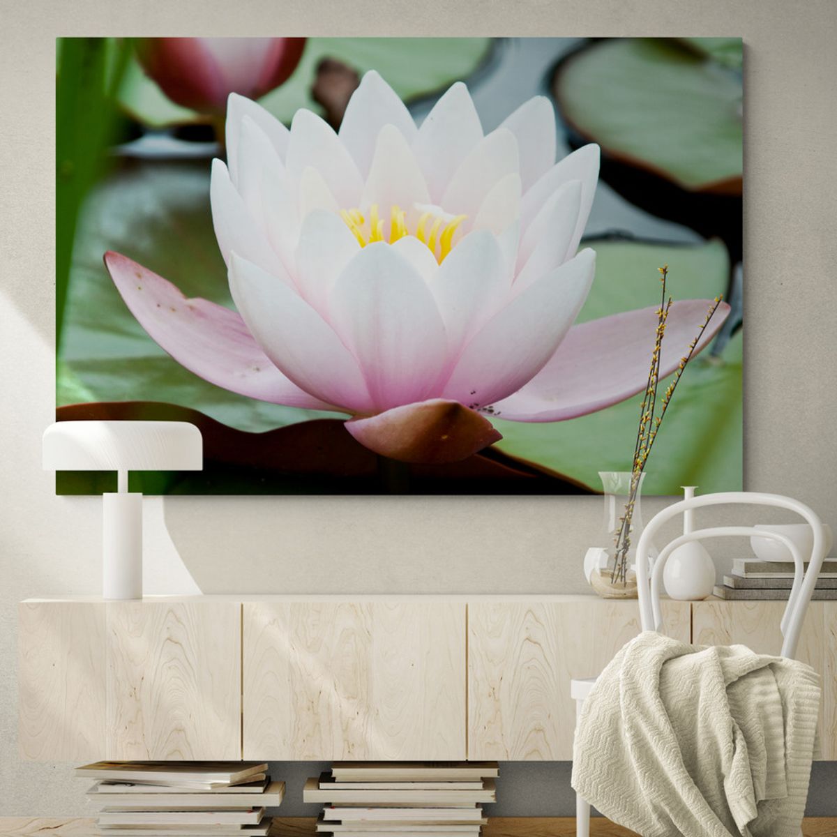 TAYRONA STORE - Cuadro En Lienzo Para La Sala Flor De Loto 008 50x35cm