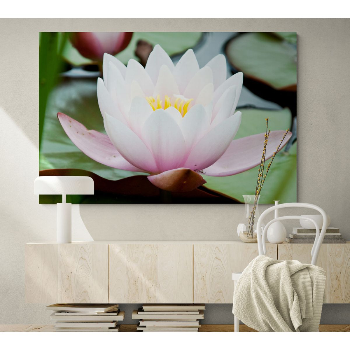 TAYRONA STORE - Cuadro En Lienzo Para La Sala Flor De Loto 008 50x35cm