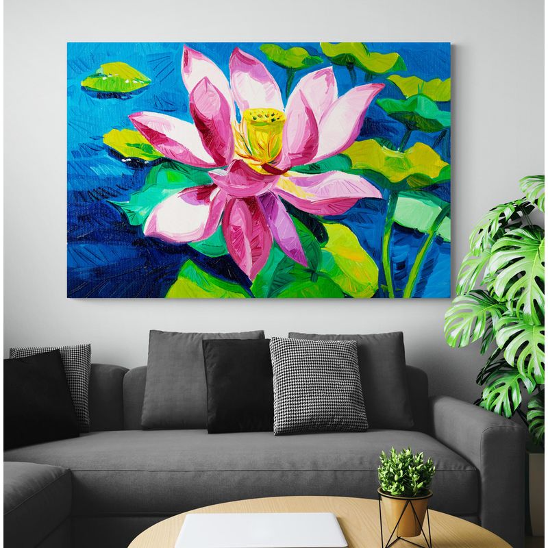 TAYRONA STORE - Cuadro En Lienzo Para La Sala Flor De Loto 011 100x70cm