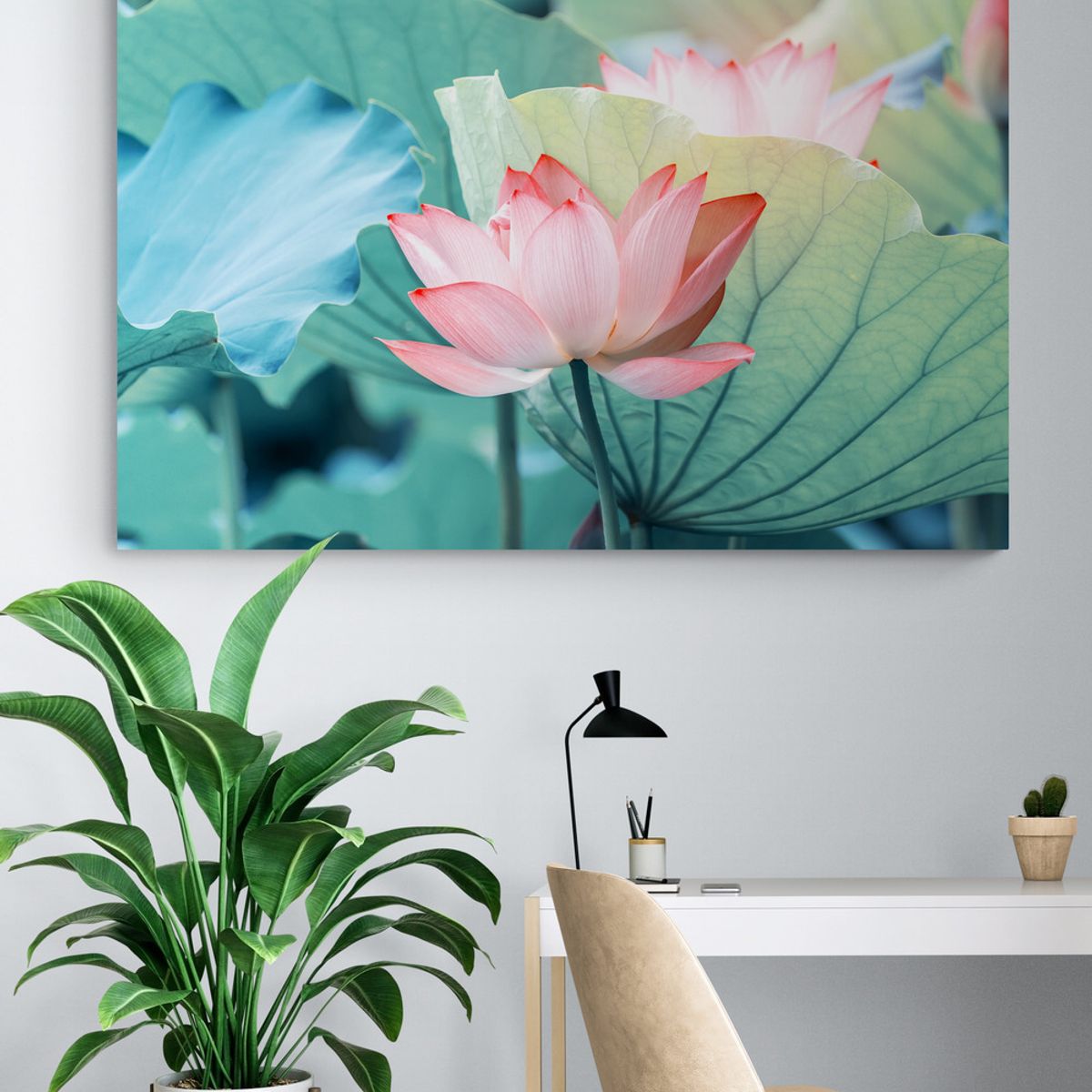 TAYRONA STORE - Cuadro En Lienzo Para La Sala Flor De Loto 025 50x35cm