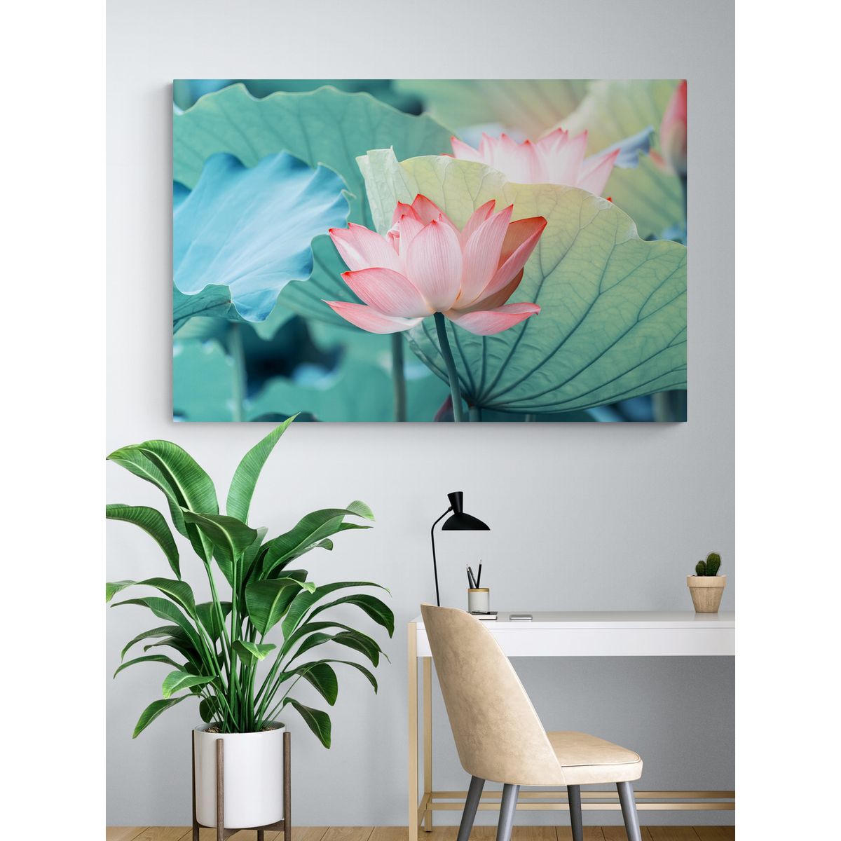 TAYRONA STORE - Cuadro En Lienzo Para La Sala Flor De Loto 025 50x35cm