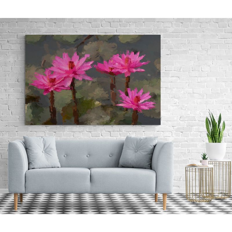 TAYRONA STORE - Cuadro En Lienzo Para La Sala Flor De Loto 026 50x35cm