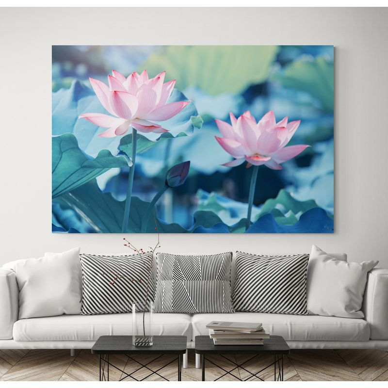 TAYRONA STORE - Cuadro En Lienzo Para La Sala Flor De Loto 027 70x50cm