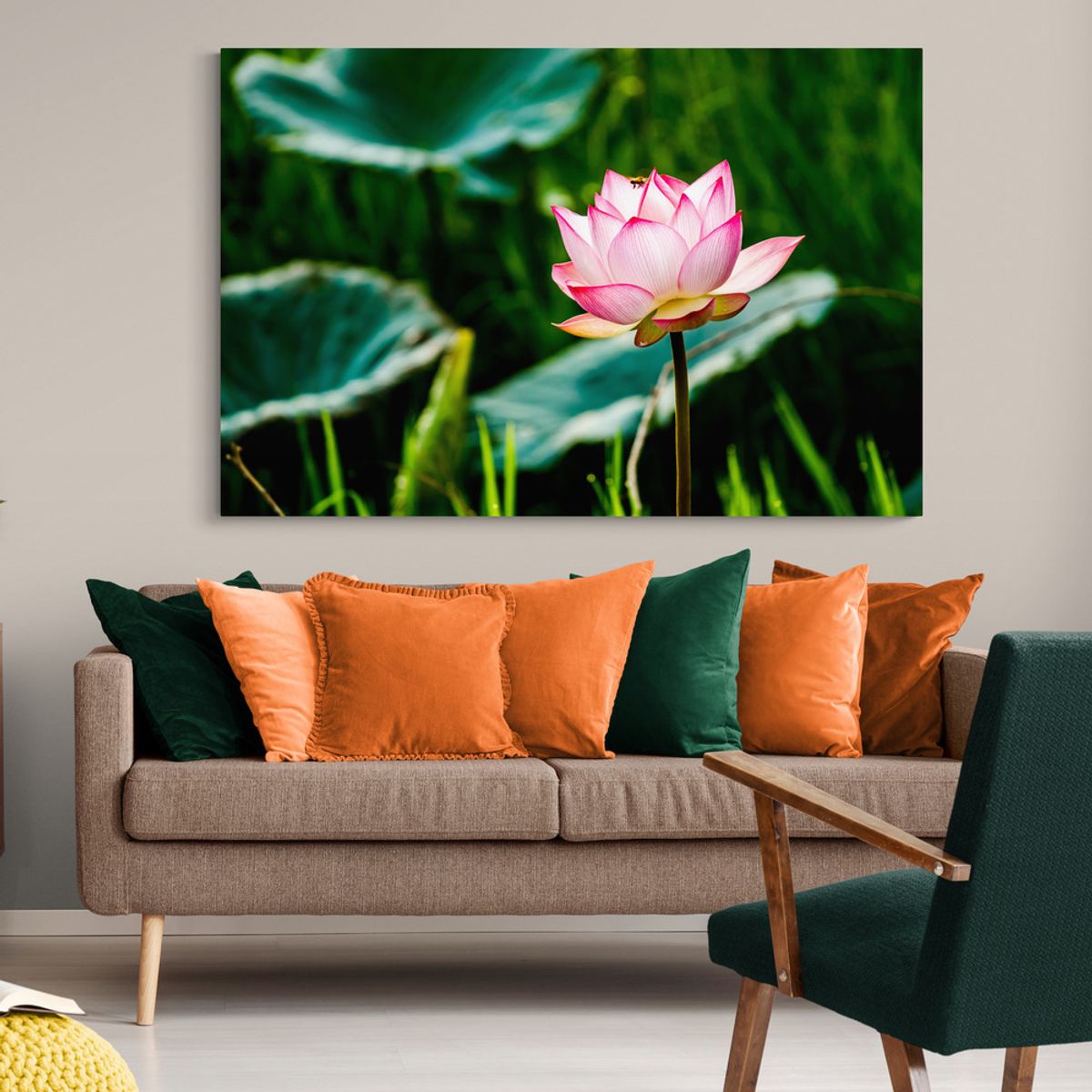 TAYRONA STORE - Cuadro En Lienzo Para La Sala Flor De Loto 034 70x50cm.