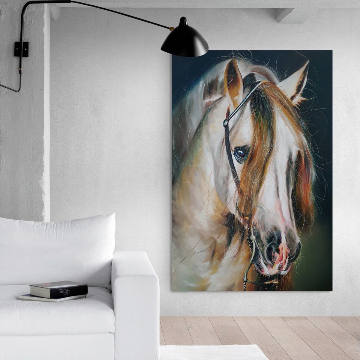 TAYRONA STORE - Cuadro En Lienzo Para La Sala Caballos 104 50x70cm