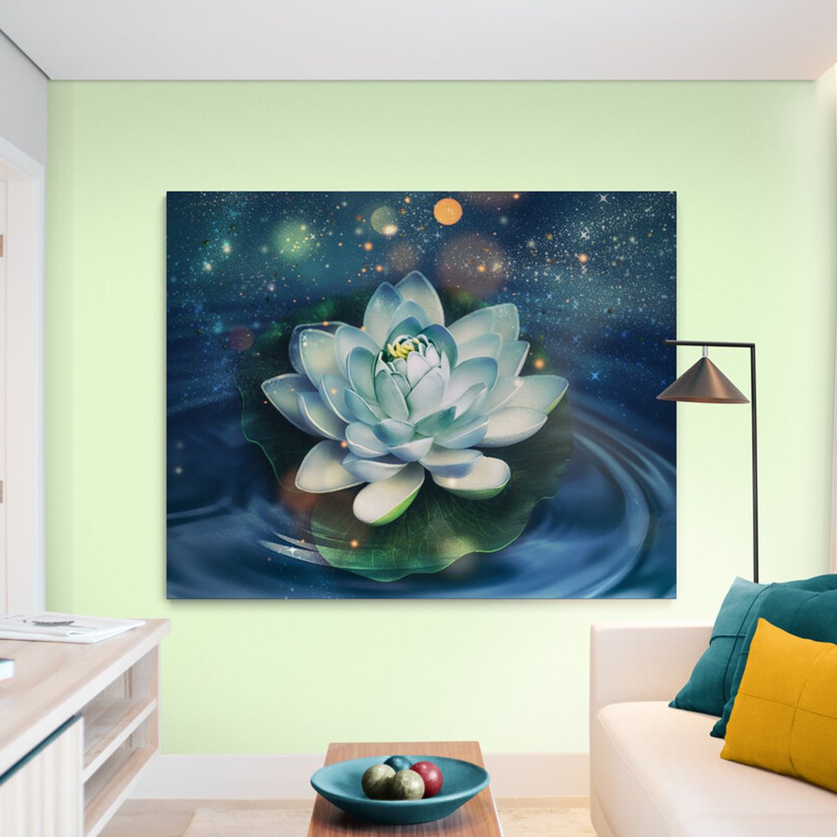 TAYRONA STORE - Cuadro En Lienzo Para La Sala Flor De Loto 07 75x60cm