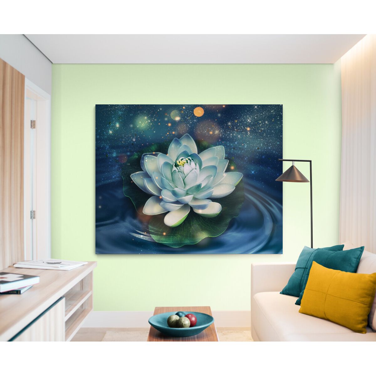 TAYRONA STORE - Cuadro En Lienzo Para La Sala Flor De Loto 07 75x60cm