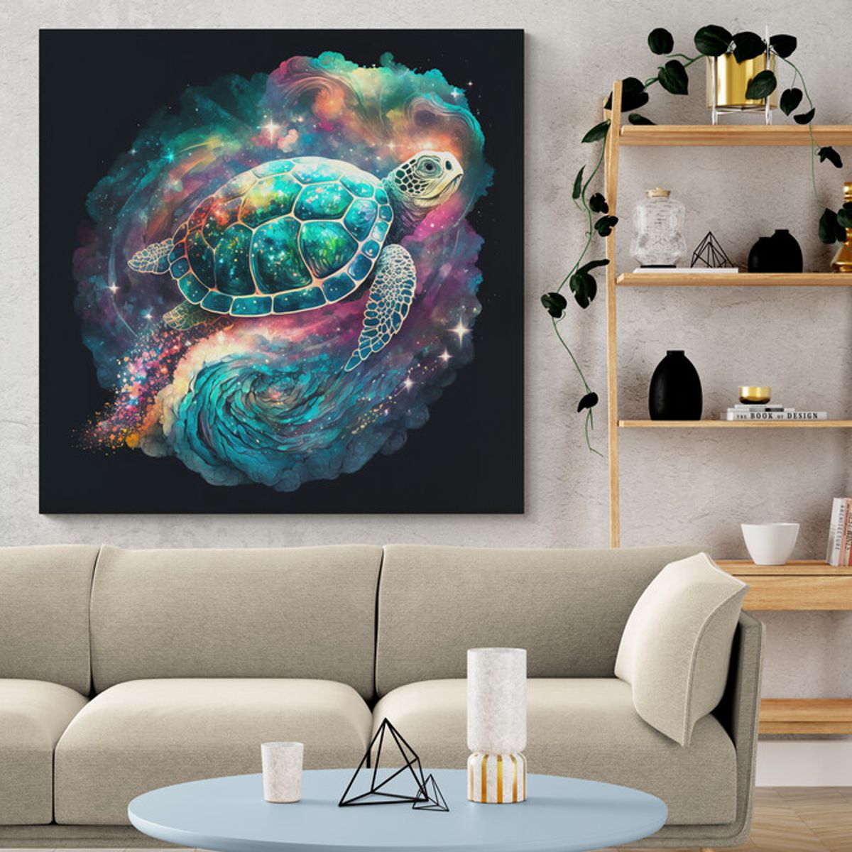 TAYRONA STORE - Cuadro En Lienzo Para La Sala Tortugas 050 120x120cm