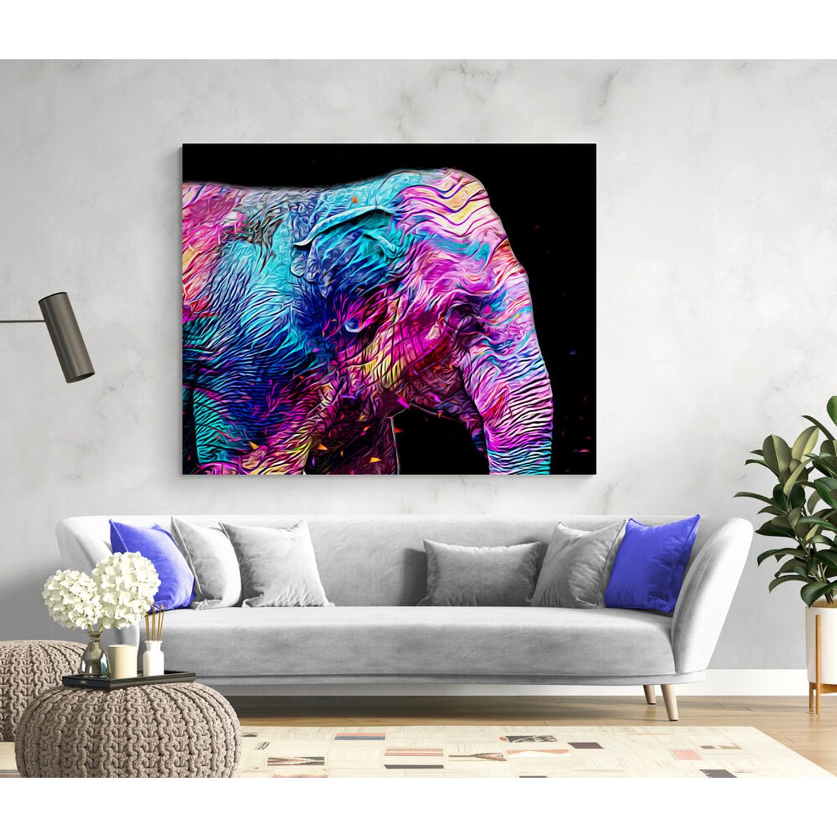 TAYRONA STORE - Cuadro En Lienzo Para La Sala Elefante 040 75x60cm