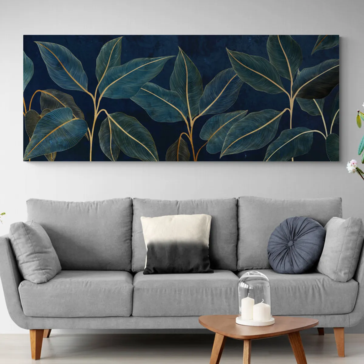 TAYRONA STORE - Cuadro En Lienzo Para La Sala Hojas 170 150x60cm