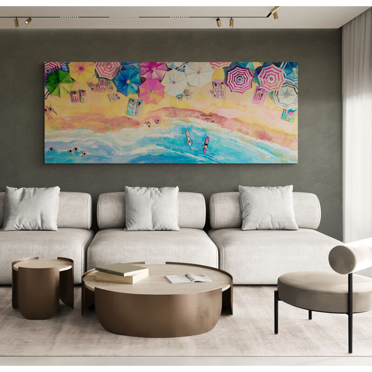 TAYRONA STORE - Cuadro En Lienzo Para La Sala Playa 109 100x40cm.