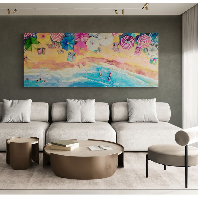 TAYRONA STORE - Cuadro En Lienzo Para La Sala Playa 109 100x40cm