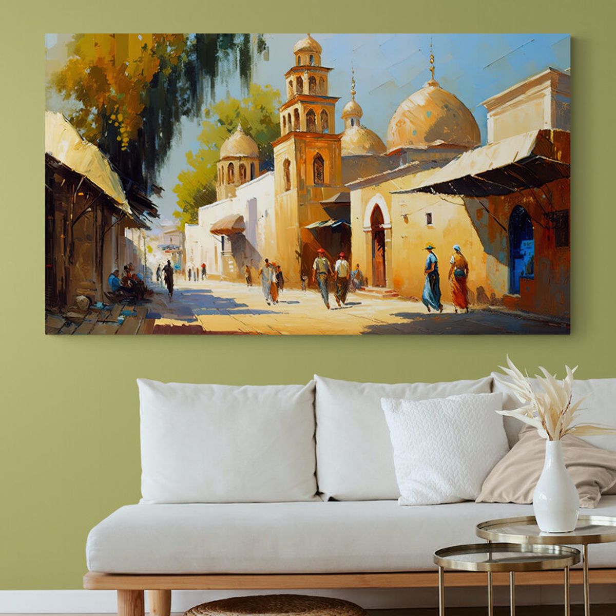 TAYRONA STORE - Cuadro En Lienzo Para La Sala Pintura Ciudad 231 125x70cm