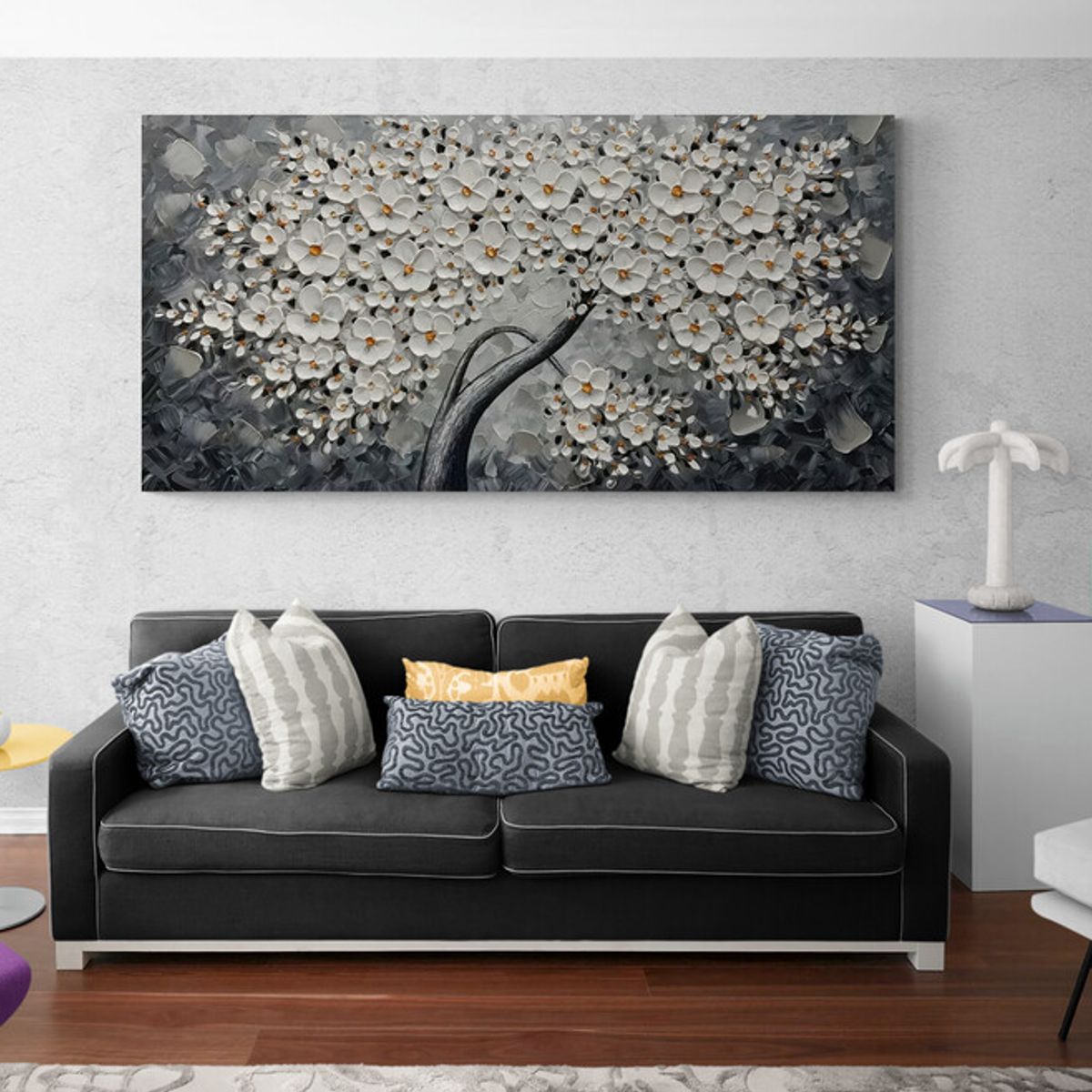 TAYRONA STORE - Cuadro En Lienzo Para La Sala Arbol Colores 030 90x40cm
