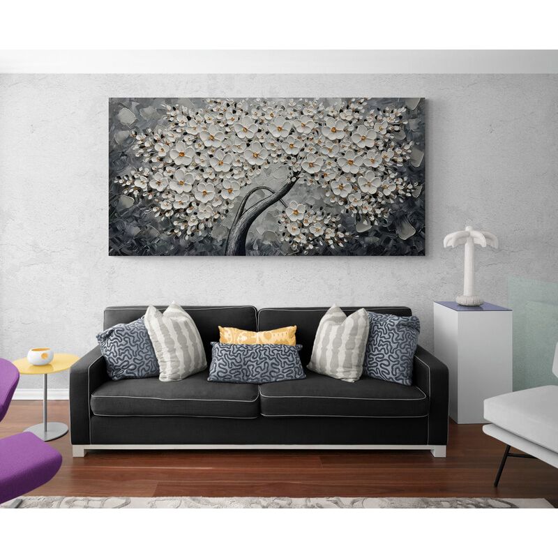 TAYRONA STORE - Cuadro En Lienzo Para La Sala Arbol Colores 030 90x40cm