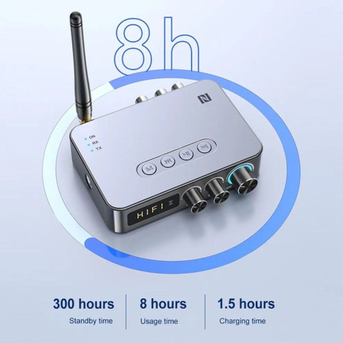 GENERICO - Transmisor Receptor Audio Bluetooth Radio Fm RCA USB Micrófono Nfc