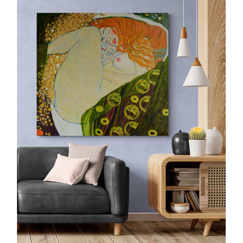 TAYRONA STORE - Cuadro En Lienzo Para Sala Danae G Klimt Pintura Mujer 178 60x60cm