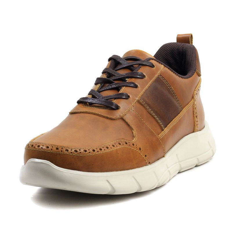 VIAR - Tenis en Cuero Para Hombre VIAR Luka Miel