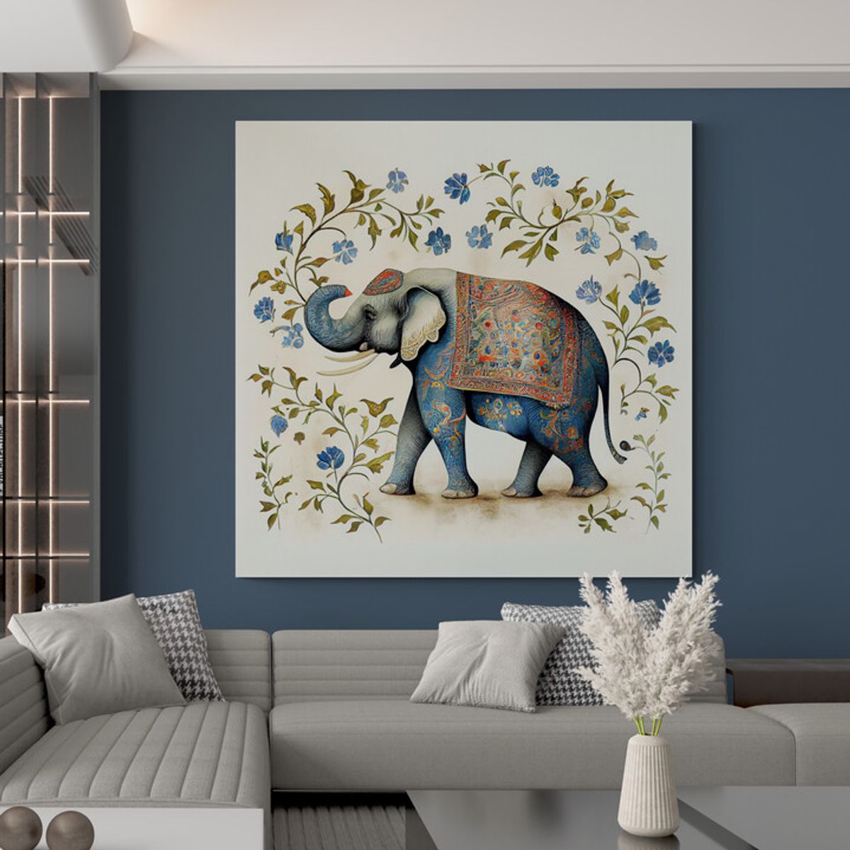TAYRONA STORE - Cuadro En Lienzo Para La Sala Elefantes 338 60x60cm