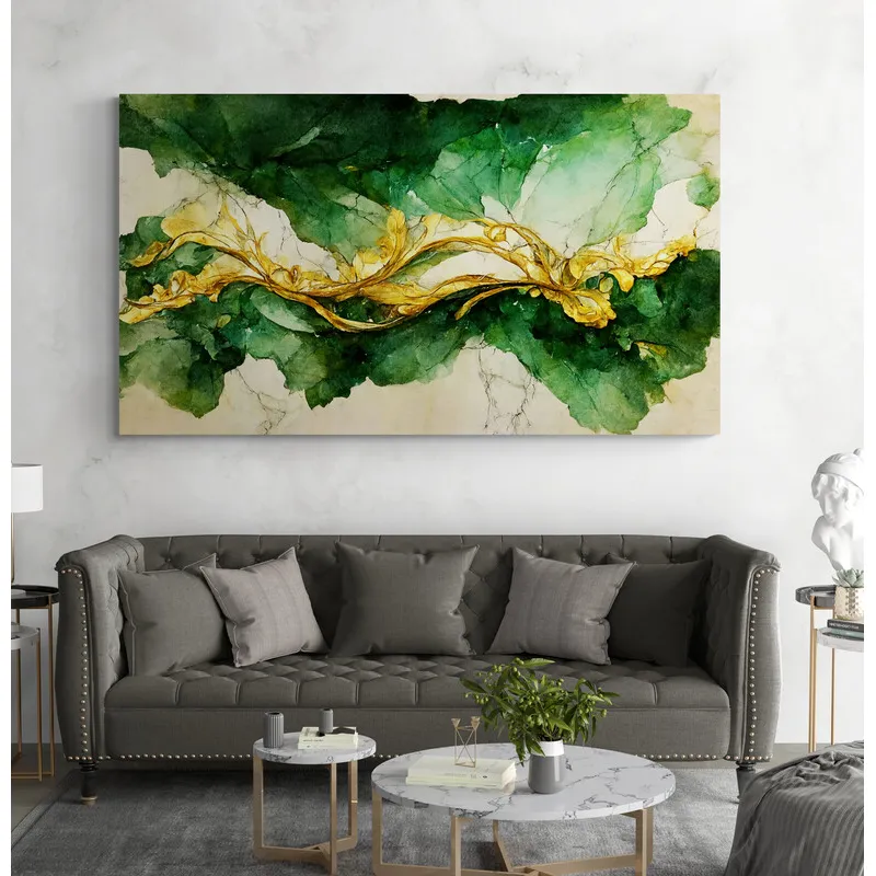 TAYRONA STORE - Cuadro En Lienzo Para La Sala Abstracto Colores 244 100x55cm