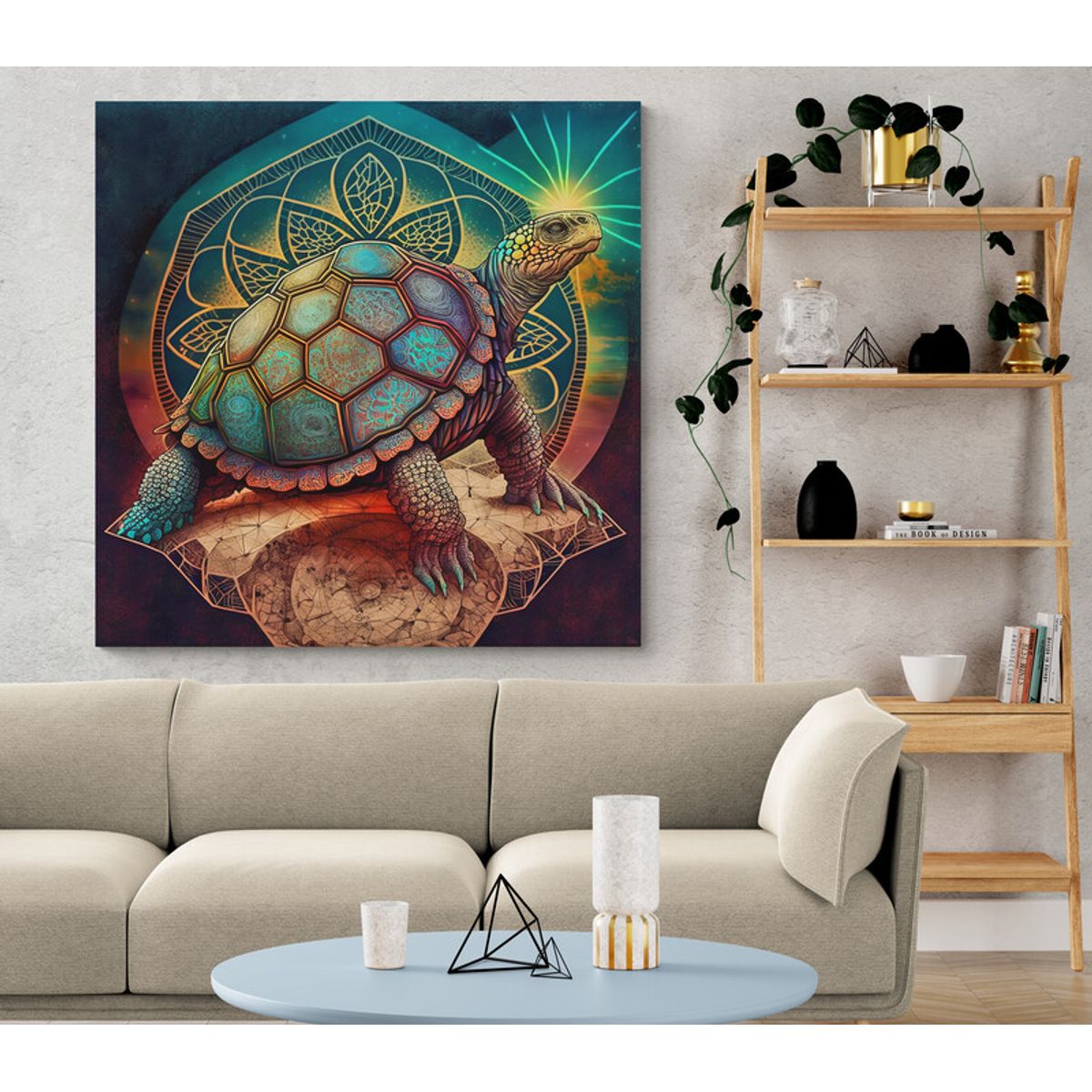 TAYRONA STORE - Cuadro En Lienzo Para La Sala Tortugas 034 60x60cm