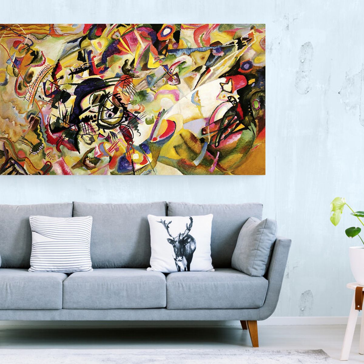 TAYRONA STORE - Cuadro Lienzo Para La Sala Estilo Vasili Kandinski 009 80x45cm