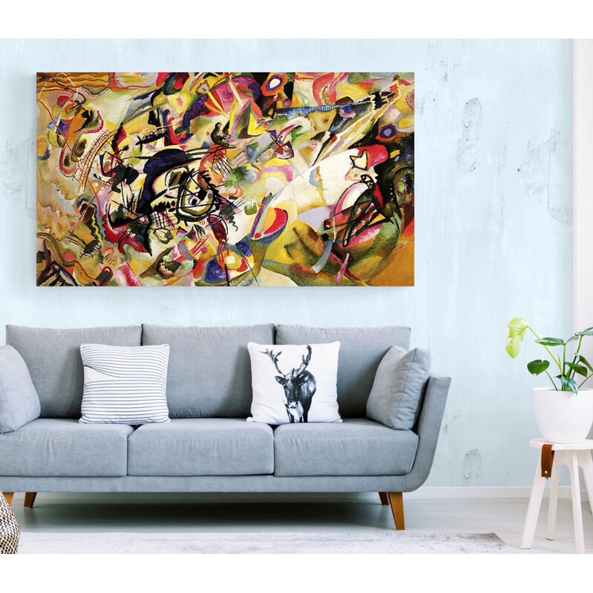 TAYRONA STORE - Cuadro Lienzo Para La Sala Estilo Vasili Kandinski 009 80x45cm