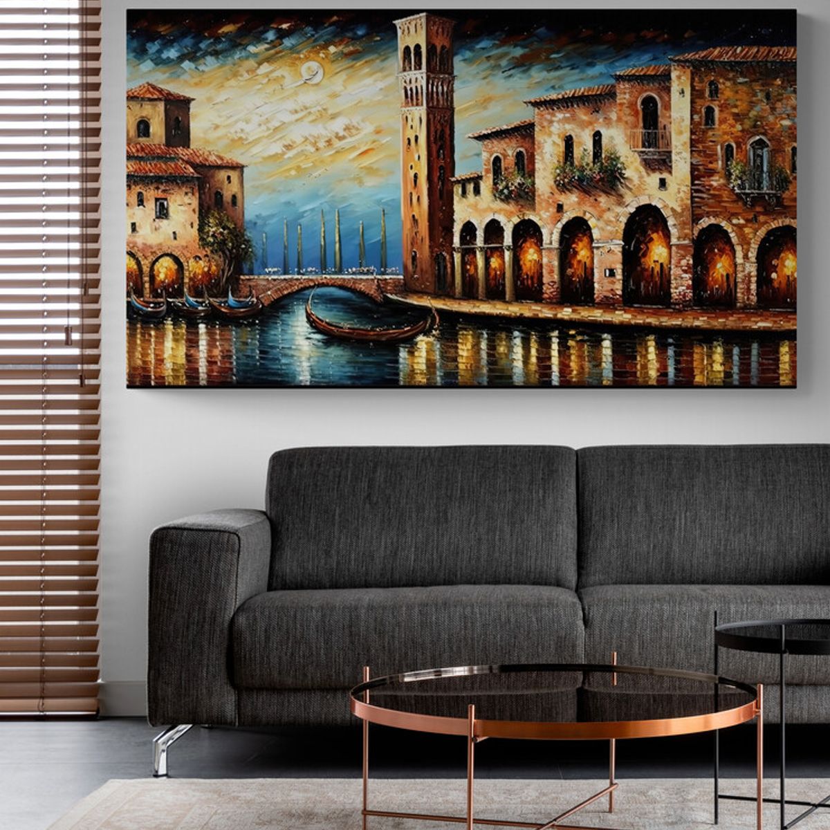 TAYRONA STORE - Cuadro En Lienzo Para La Sala Pintura Ciudad 237 150x85cm