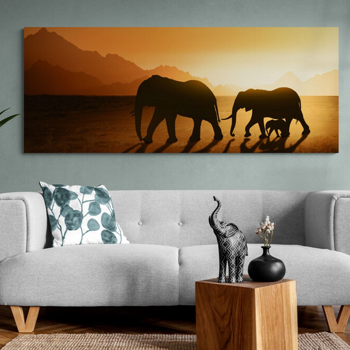 TAYRONA STORE - Cuadro En Lienzo Para La Sala Elefante 144 125x50cm