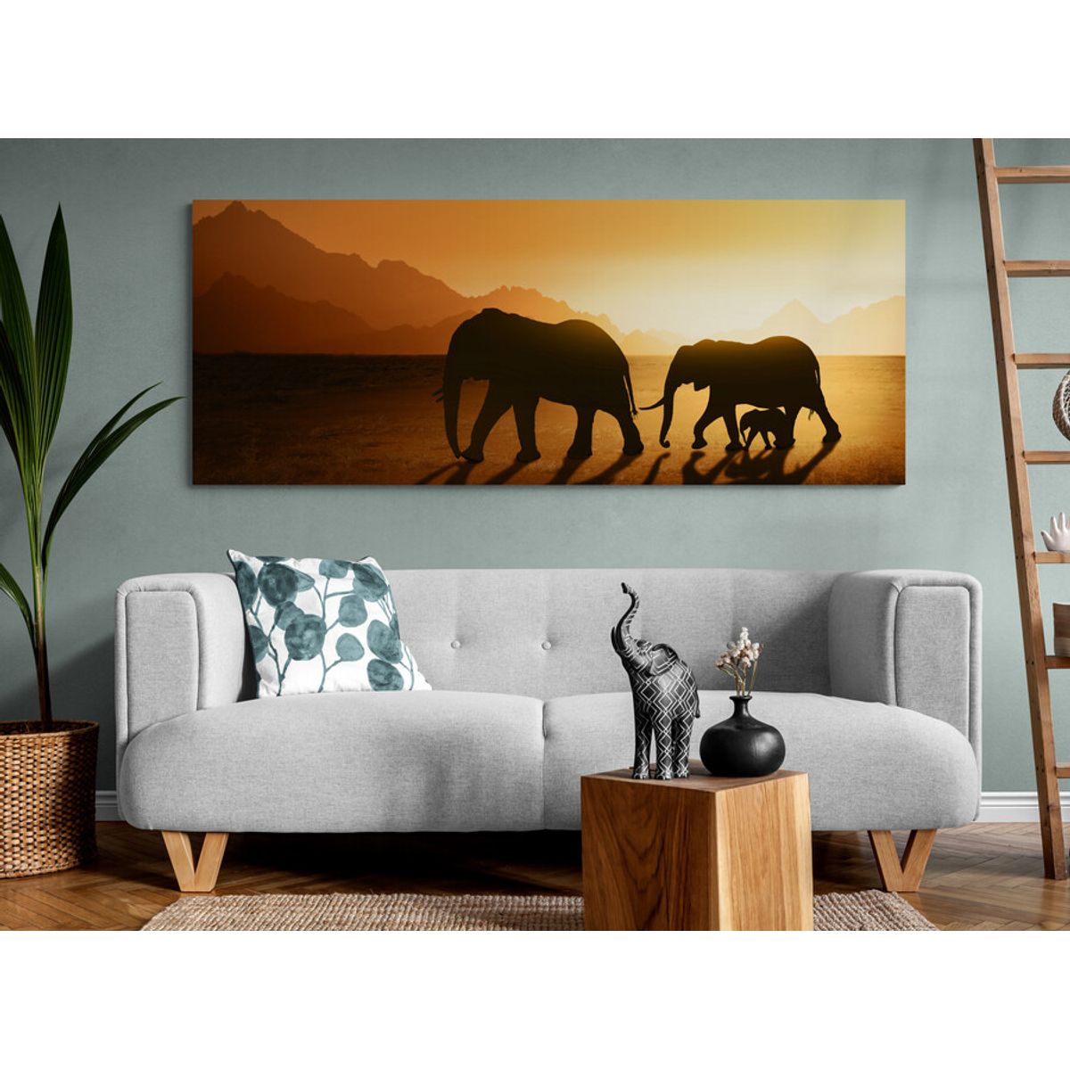 TAYRONA STORE - Cuadro En Lienzo Para La Sala Elefante 144 125x50cm