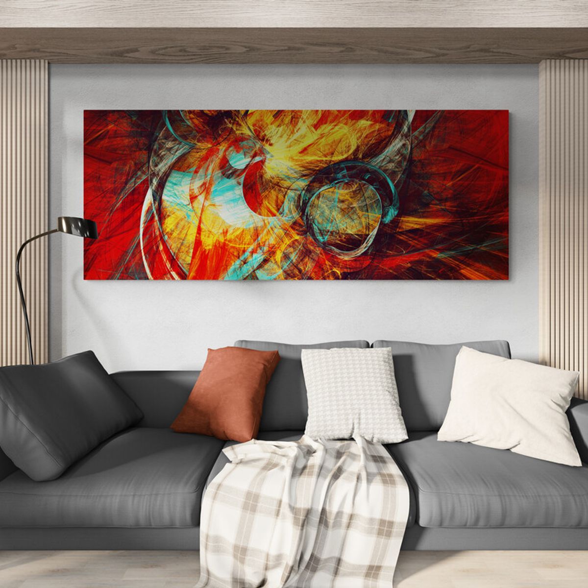 TAYRONA STORE - Cuadro En Lienzo Para La Sala Abstracto 405 125x50cm