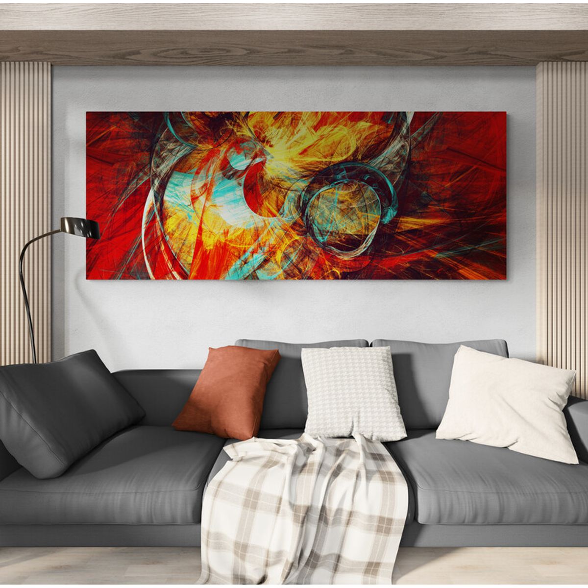 TAYRONA STORE - Cuadro En Lienzo Para La Sala Abstracto 405 125x50cm
