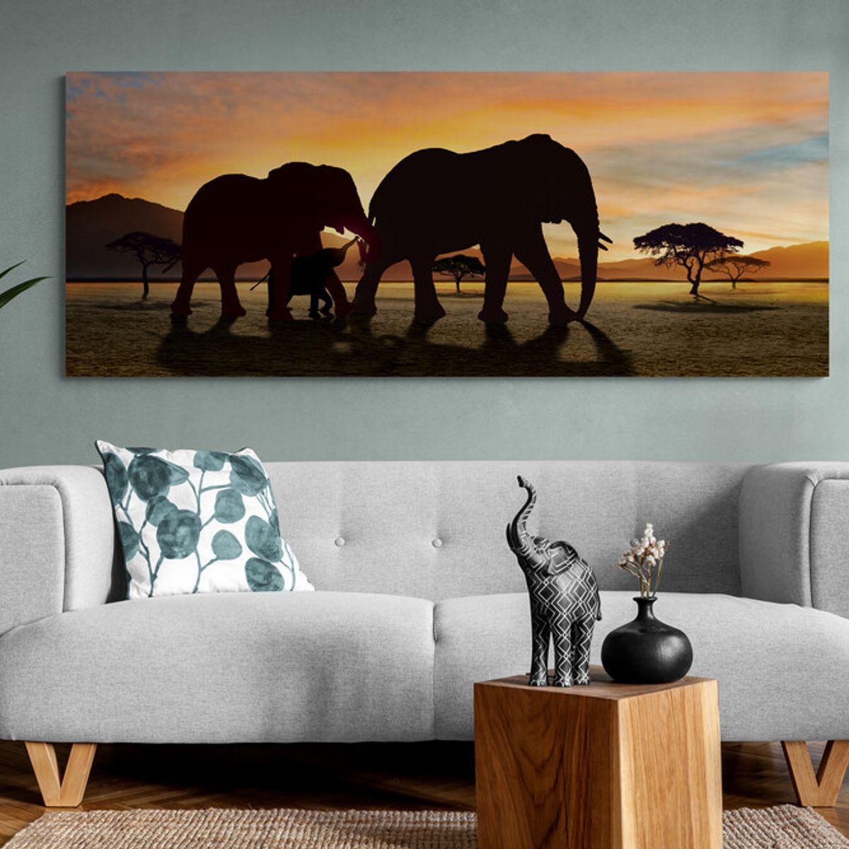 TAYRONA STORE - Cuadro En Lienzo Para La Sala Elefante 148 125x50cm
