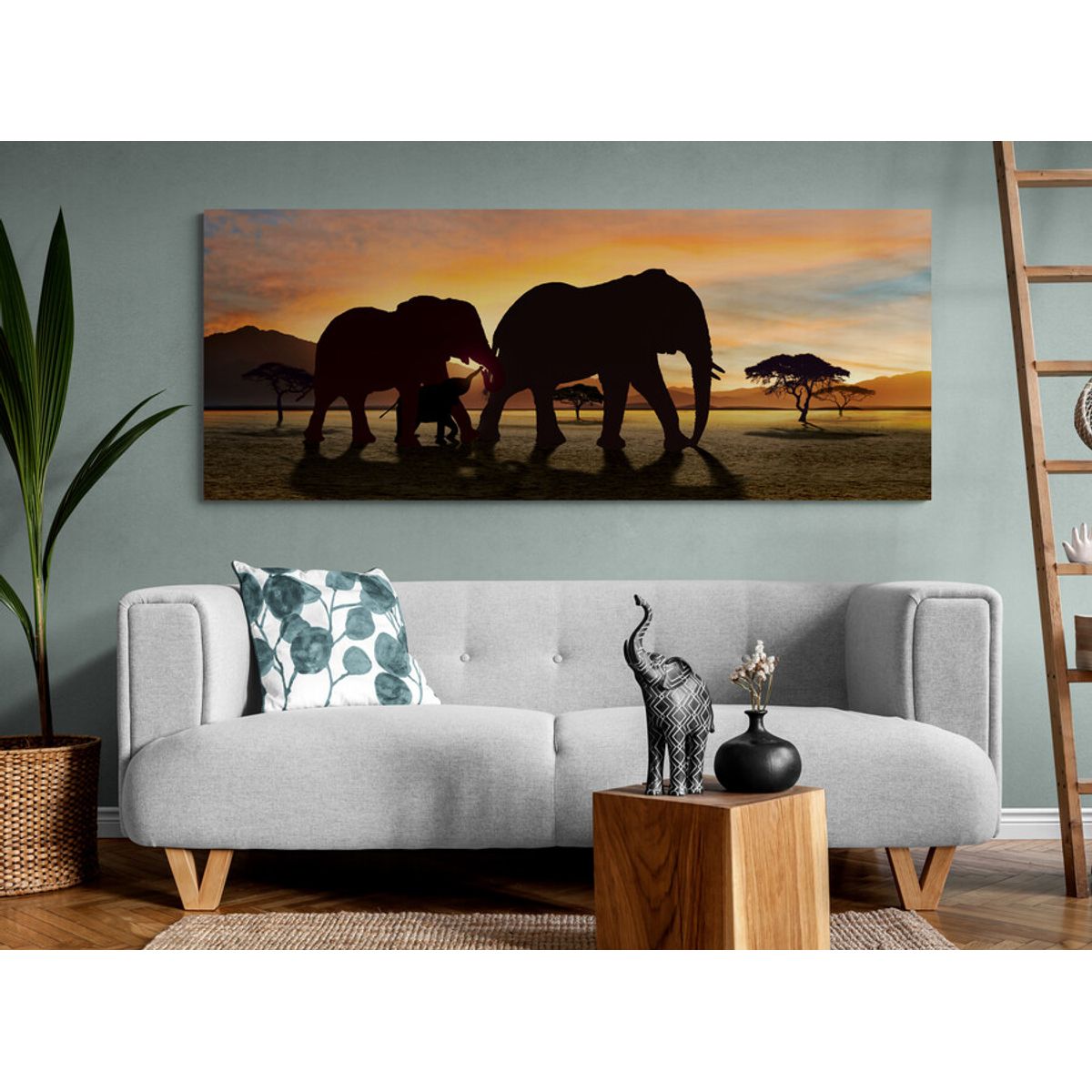 TAYRONA STORE - Cuadro En Lienzo Para La Sala Elefante 148 125x50cm