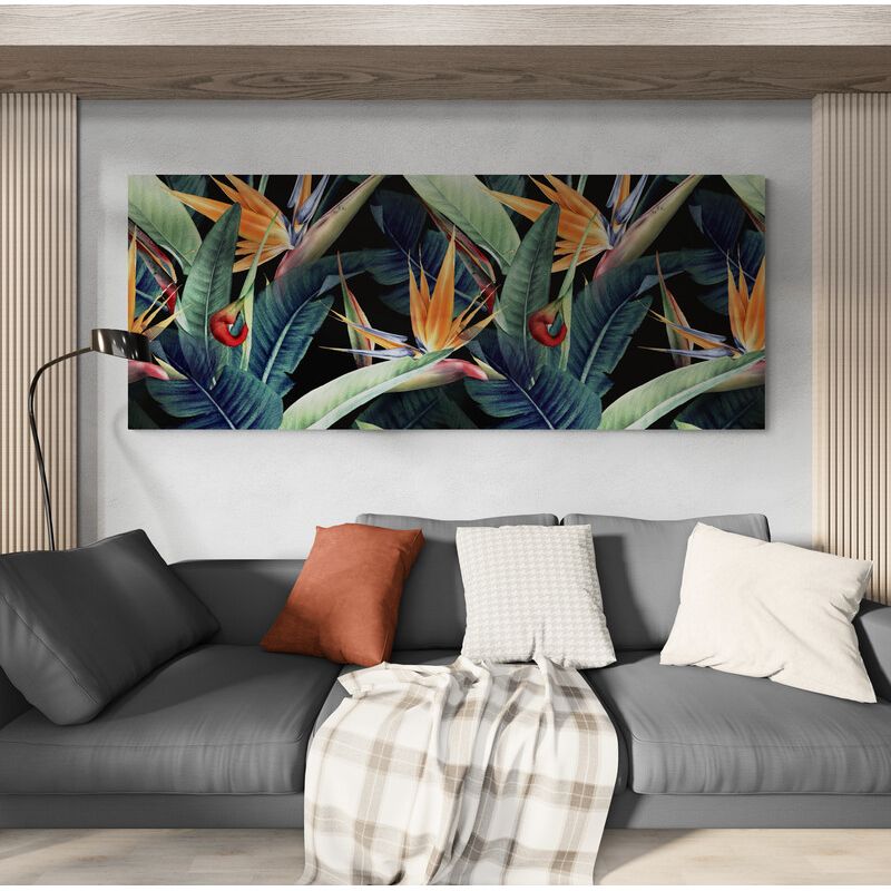 TAYRONA STORE - Cuadro En Lienzo Para La Sala Hojas Verdes 120 100x40cm