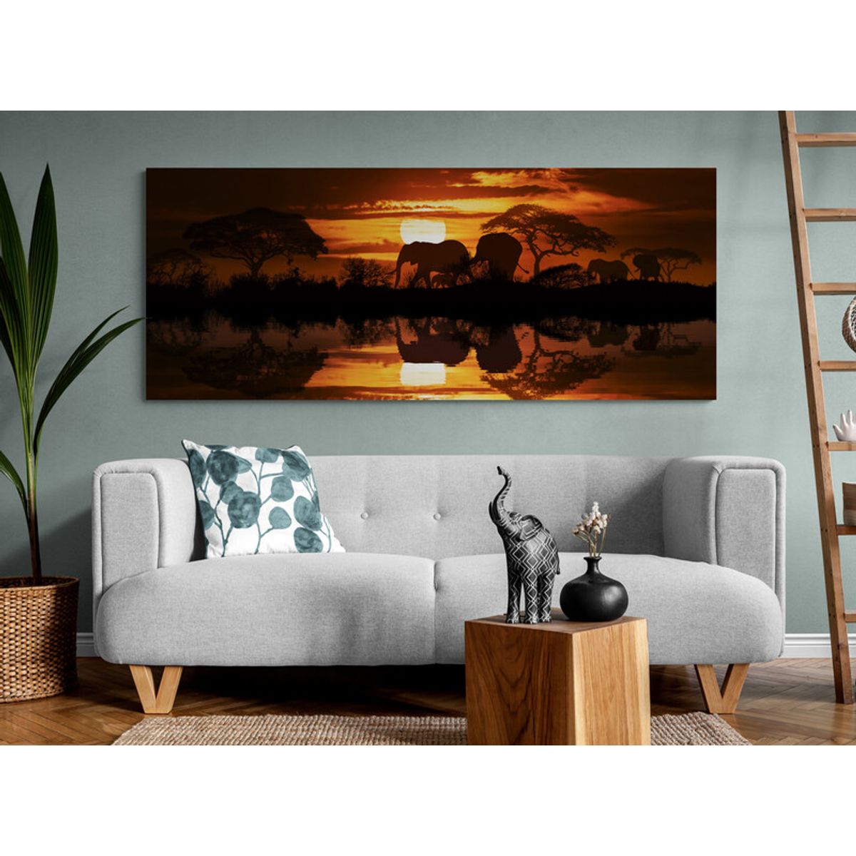 TAYRONA STORE - Cuadro En Lienzo Para La Sala Elefante 157 125x50cm