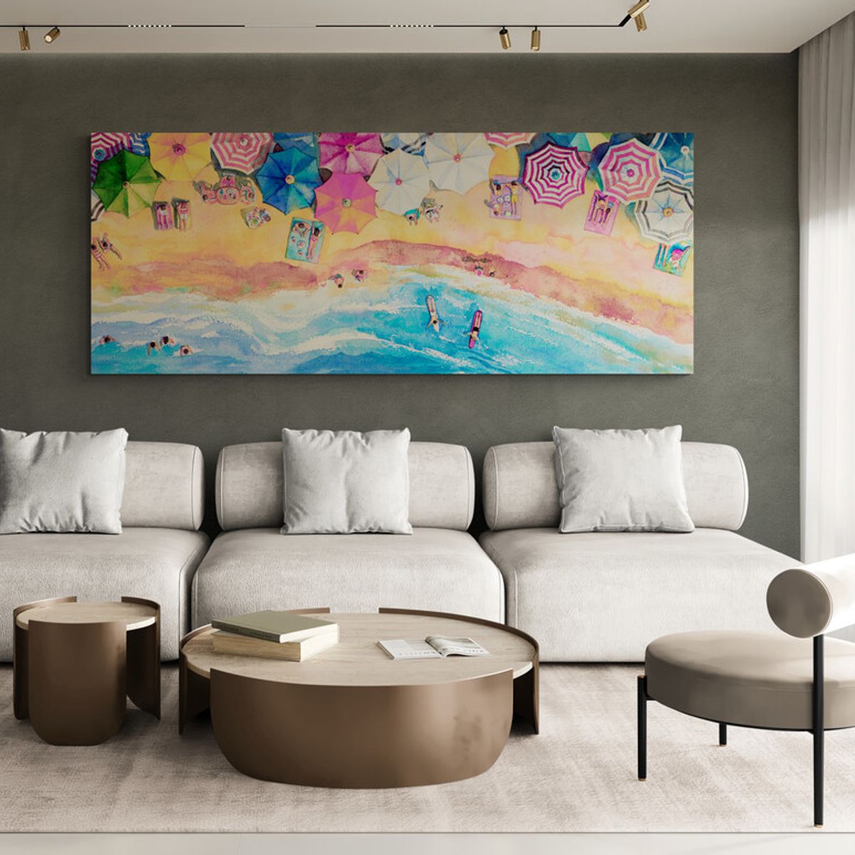 TAYRONA STORE - Cuadro En Lienzo Para La Sala Playa 109 125x50cm.
